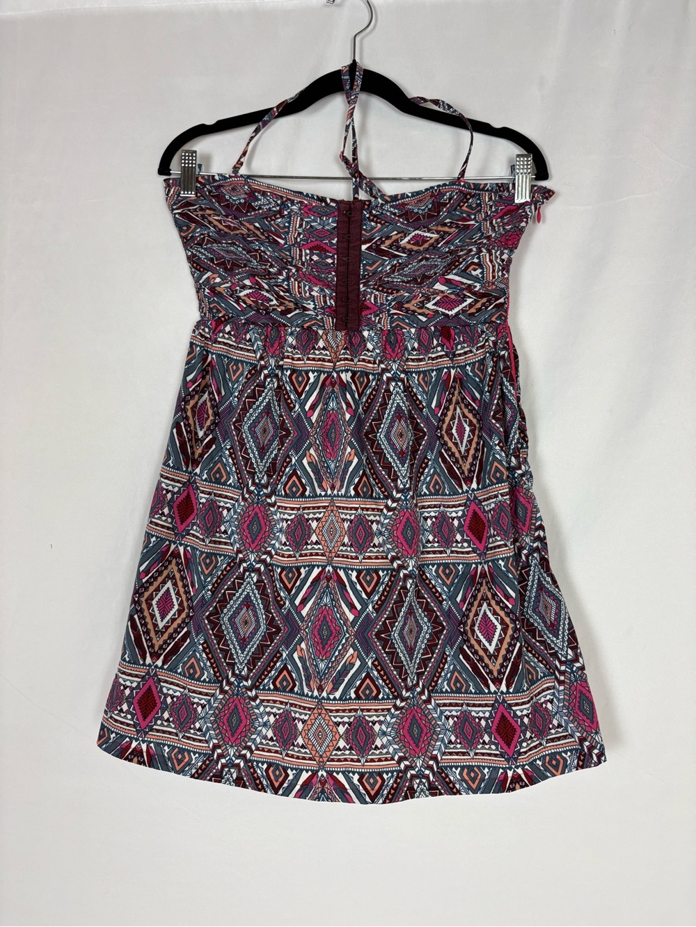 Billabong Strapless Aztec Print Dress - Pink, Navy, Teal